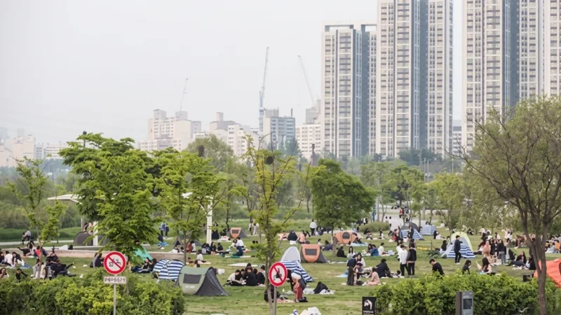Han River picnic at Banpo Citizens Park in Seoul