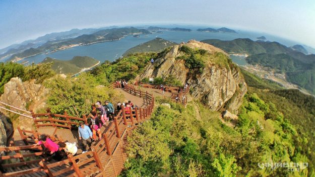 winding staircase leading to the top of mireuksan