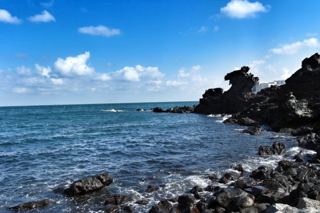 Yongduam Rock off the coast of northern Jeju.